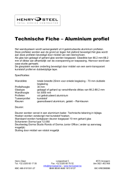 Technische Fiche – Aluminium profiel