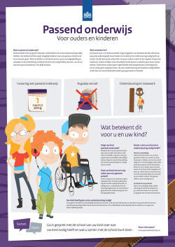Infographic Passend Onderwijs