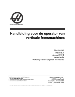 Handleiding voor de operator van verticale freesmachines