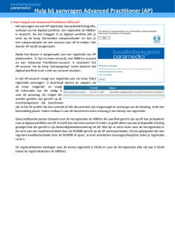 Hulp bij aanvragen Advanced Practitioner (AP)