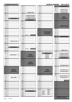 JAARPLANNING : 2014-2015