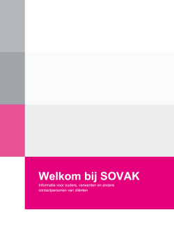 Informatiebrochure "Welkom bij SOVAK" (2014)