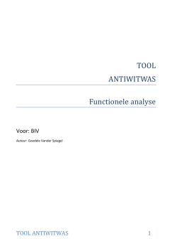 TOOL ANTIWITWAS Functionele analyse