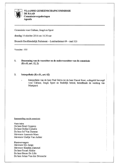 Agenda - De Raad van de Vlaamse Gemeenschapscommissie