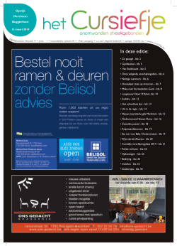 In deze editie: