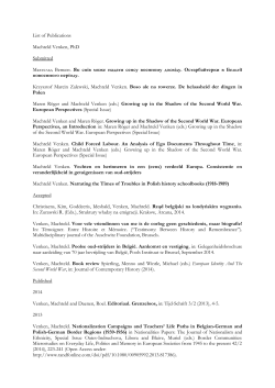 List of Publications Machteld Venken, PhD Submitted Махтельд