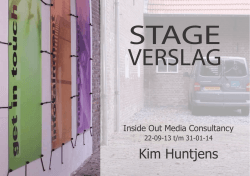Stageverslag - Kim Huntjens