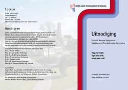 Uitnodiging - Nederlandse Transplantatie Vereniging