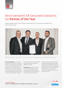 Xerox benoemt XA Document Solutions tot Partner of the Year