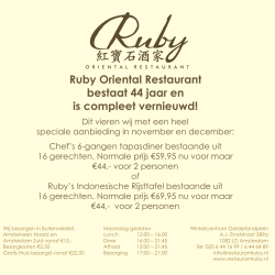 Afhaalkaart - Ruby | Oriental Restaurant Amsterdam