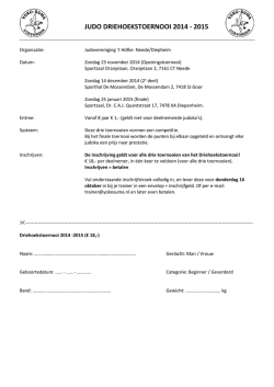 JUDO DRIEHOEKSTOERNOOI 2014 - 2015