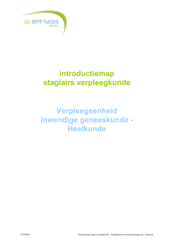 Introductiemap stagiairs verpleegkunde - VE Inw-Hk