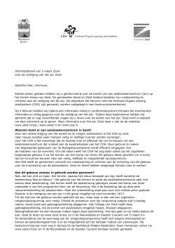Informatiebrief van 3 maart 2014 over de vestiging van het azc