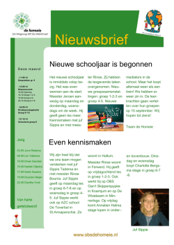 Nieuwsbrief september 14 - obs de Homeie / obs de Homeie