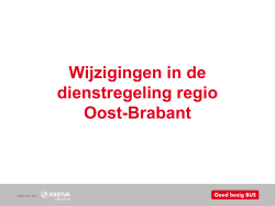 Wijzigingen in de dienstregeling regio Oost-Brabant