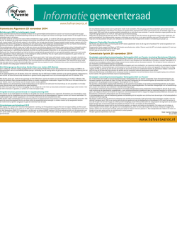 Informatie gemeenteraad 3 december 2014