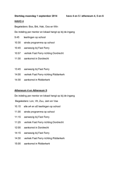 Startdag maandag 1 september 2014 havo 4 en 5