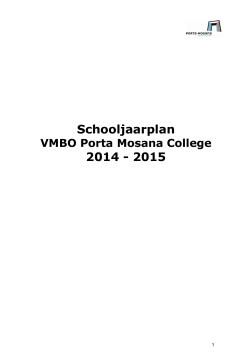Schooljaarplan 2014 - 2015