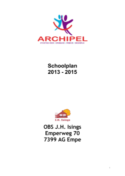 Schoolplan 2013 - 2015 OBS J.H. Isings Emperweg 70 7399 AG Empe