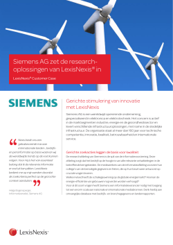 Siemens AG zet de research oplossingen van LexisNexis® in