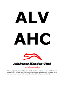ALV boekje - Alphense Honden Club
