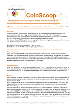 ColoScoop, 28 januari 2014 - Bevolkingsonderzoek Zuid-West