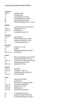 Jaaroverzicht bovenbouw VWO 2014