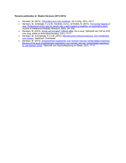 Recente publicaties dr. Maaike Hermsen (2013