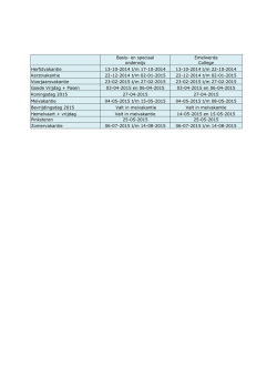 Vakantierooster 2014-2015