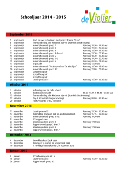 Jaarplanning 2014 - 2015