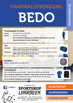 Kledingflyer - Handbalvereniging Bedo