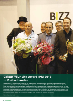 Colour Your Life Award IPM 2013 in Duitse handen - Boom