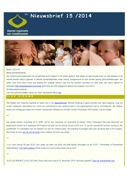 Nieuwsbrief 15 /2014 - Vlaamse Organisatie van Vroedvrouwen.