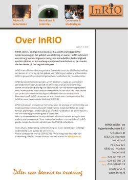 InRIO 01 Over InRIO en contactgegevens