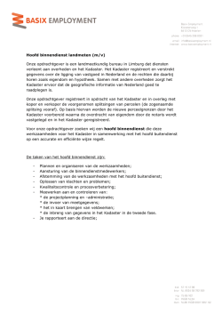 Hoofd binnendienst landmeten (m/v)
