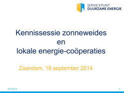 Presentaties kennissessie zonne-energie coöperaties