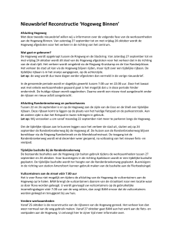 Nieuwsbrief aannemer Hogeweg Binnen, september 2014