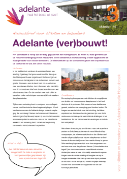 Adelante (ver)bouwt! - nieuwsbrief voor cliënten en bezoekers
