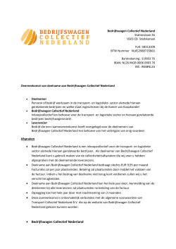 Overeenkomst - Bedrijfswagen Collectief Nederland