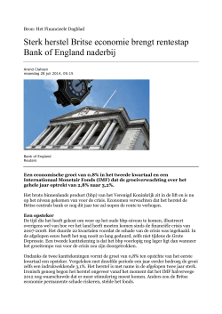 Sterk herstel Britse economie brengt rentestap Bank of England