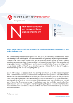 ITINERA INSTITUTE PERSBERICHT