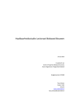 Haalbaarheidsstudie Lectoraat Biobased Bouwen