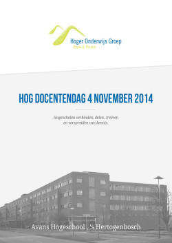 HOG DOCENTENDAG 4 NOVEMBER 2014