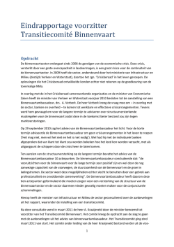 Eindrapportage voorzitter Transitiecomit&eacute;