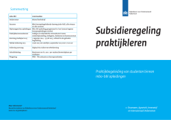 MBO-BBL folder Subsidieregeling praktijkleren