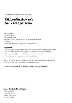 BBL Leerling kok m/v 24-32 uren per week