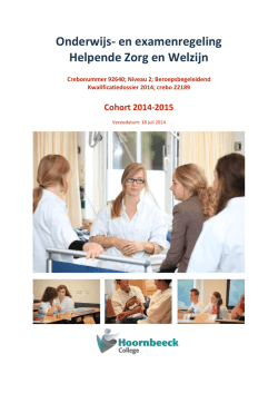 OER HZW (crebo 92640), niveau 2, beroepsbegeleidend (BBL)