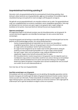 Gespreksleidraad informatiegesprek opleiding