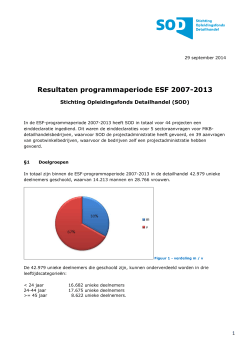 Resultaten programmaperiode ESF 2007-2013