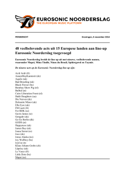 48 veelbelovende acts uit 15 Europese landen aan